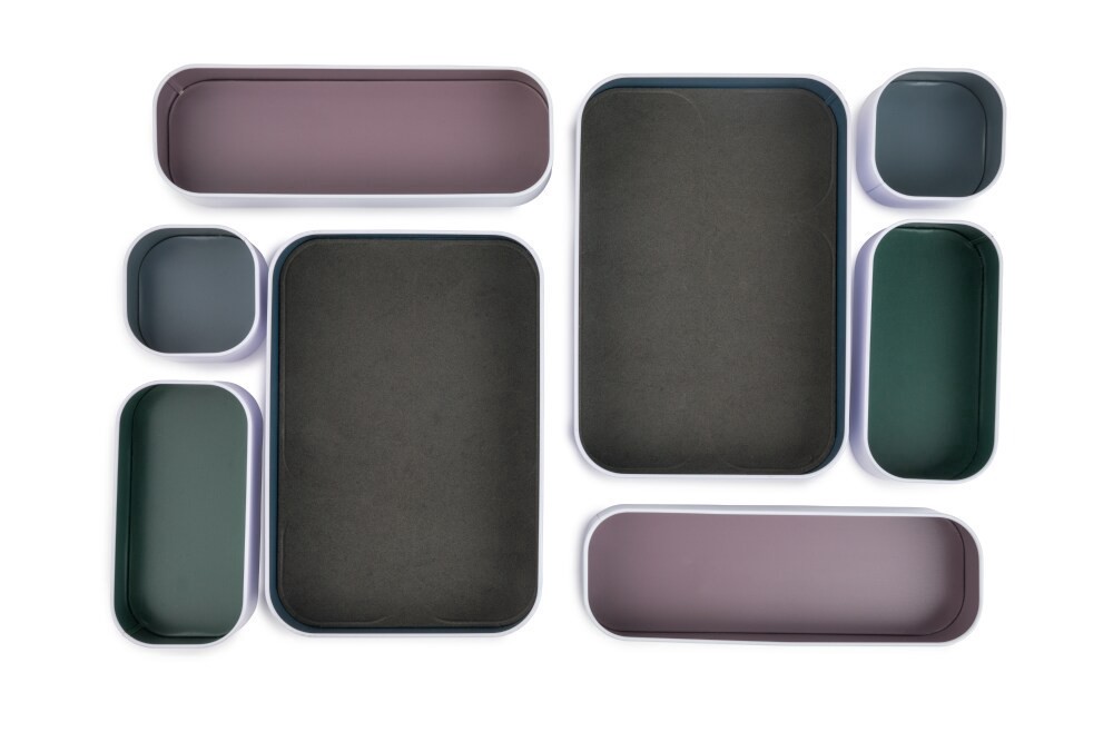 slide 1 of 2, Core Home Tinplate Office Storage Box Set, 8 ct