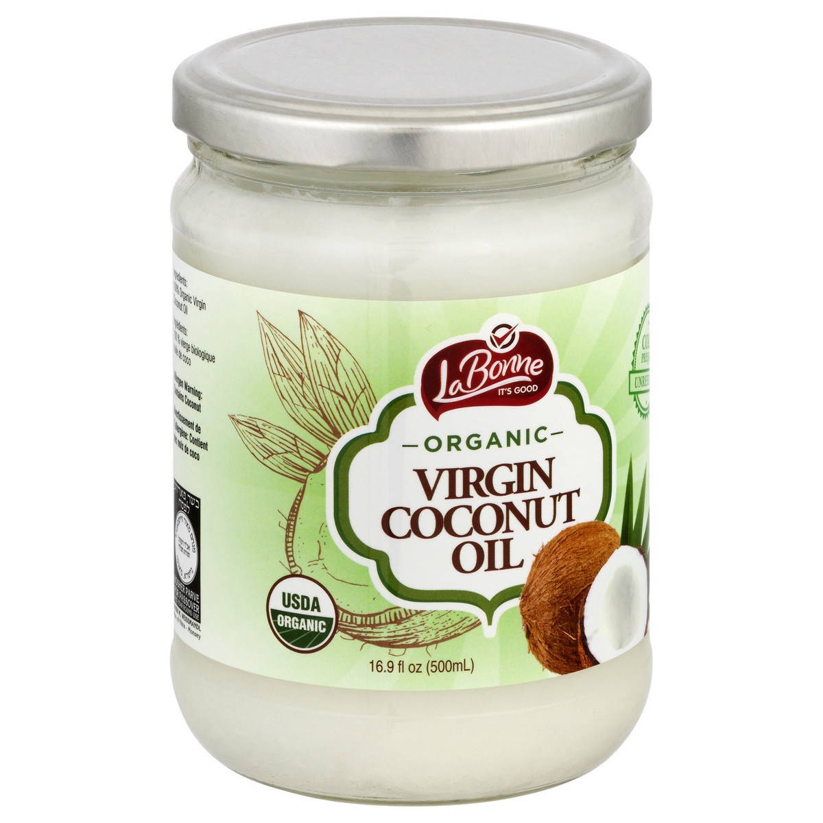 slide 5 of 12, La Bonne Organic Virgin Coconut Oil 16.9 oz, 16 oz