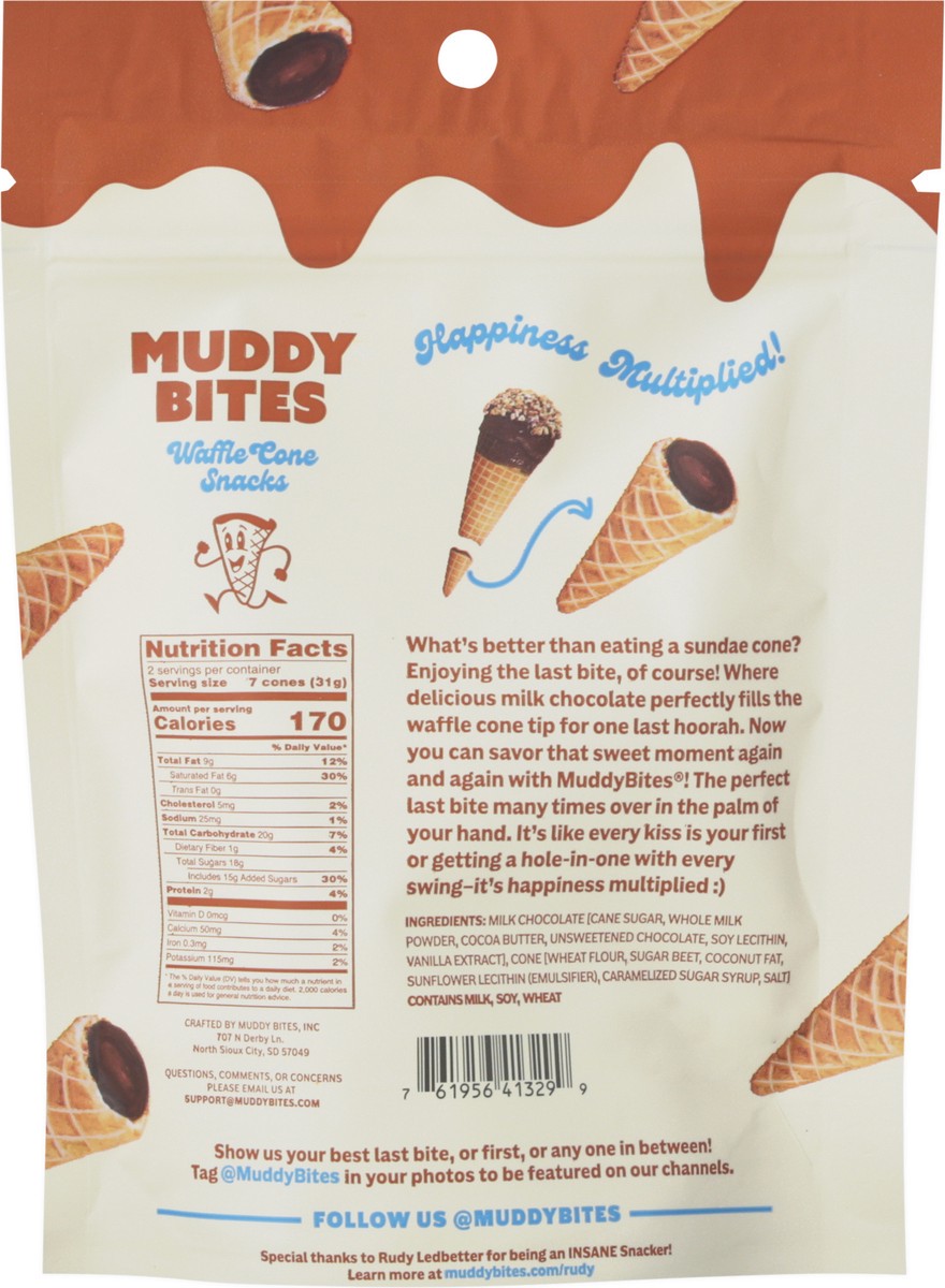 slide 4 of 14, Muddy Bites Muddy Bites Milk Chocolate Waffle Cone Snacks, 2.33 oz