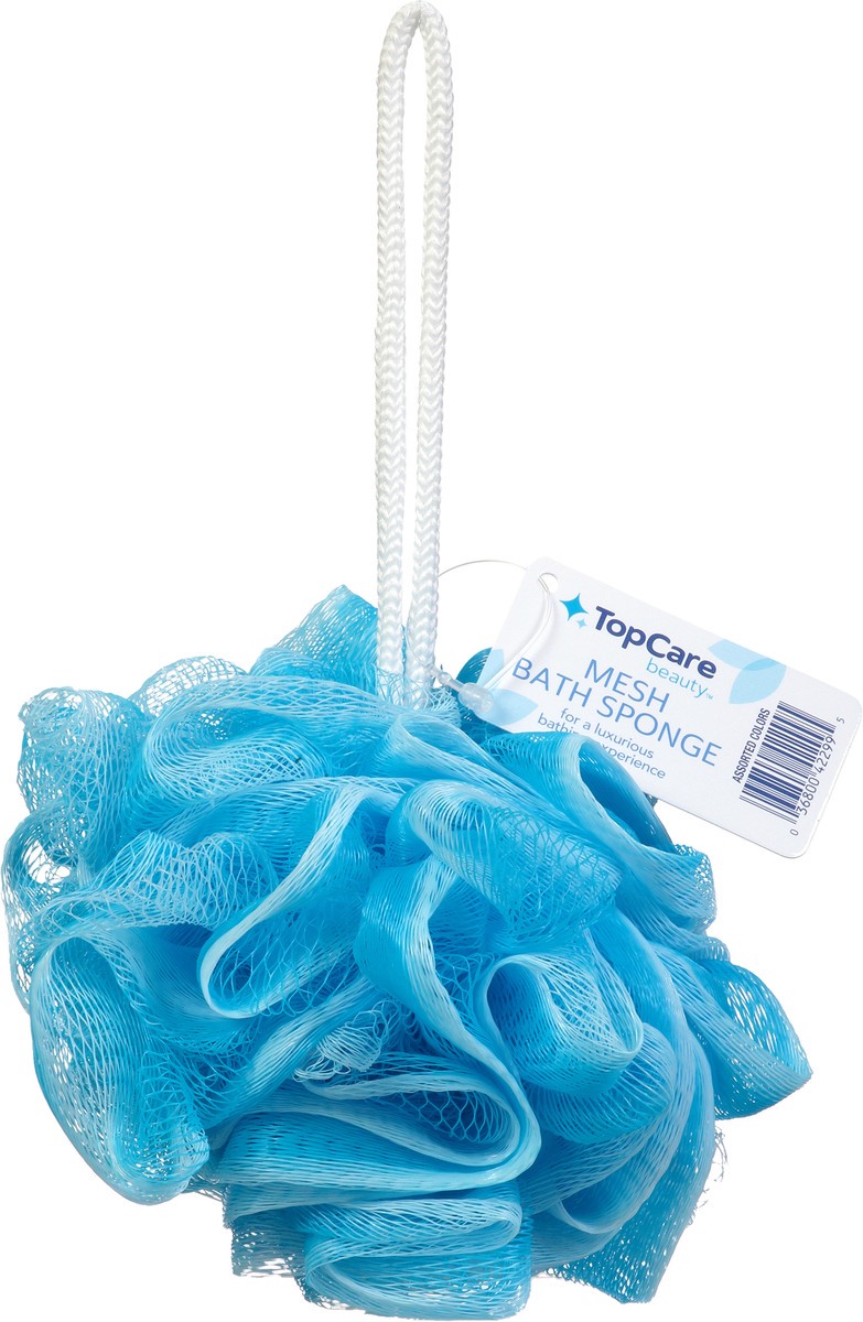 slide 1 of 11, TopCare Beauty Assorted Colors Mesh Bath Sponge 1 ea, 1 ct