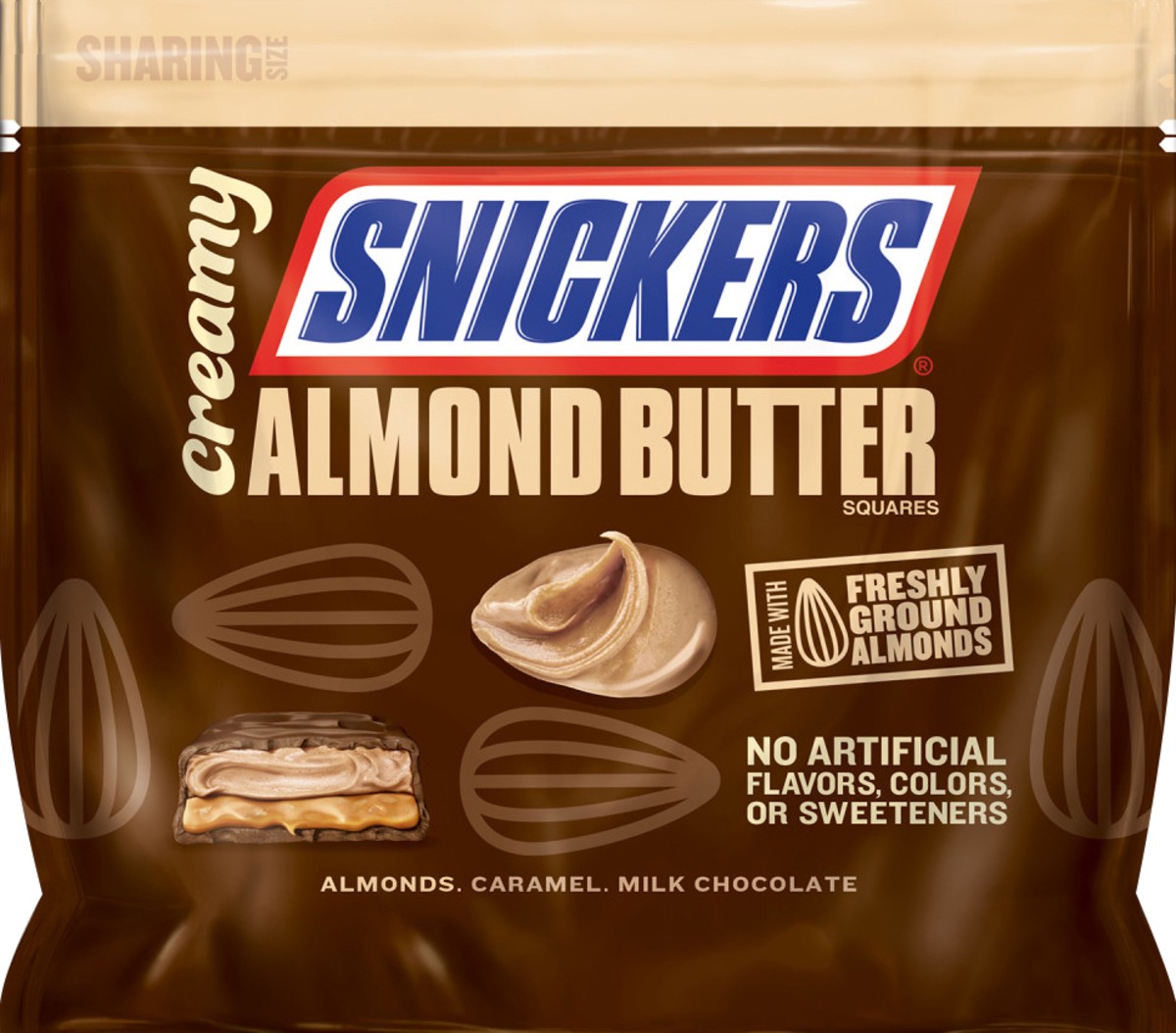 slide 4 of 7, Snickers Creamy SNICKERS Almond Butter Square Candy Bars, 7.7 Ounce Bag, 7.7 oz