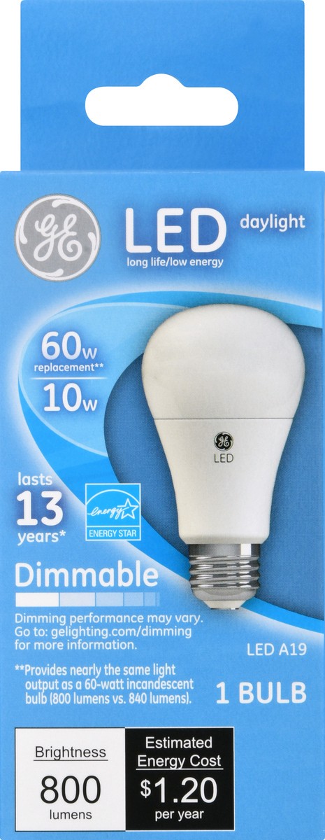 slide 5 of 11, GE LED Daylight 10 Watts Light Bulb 1 ea, 1 ct