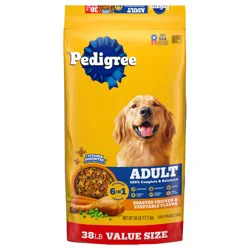 Pedigree Adult Roasted Chicken & Vegetable Flavor Food for Adult Dogs Value Size 38 lb
