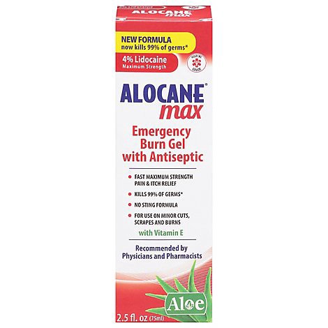 slide 1 of 1, Alocane Emergency Burn Gel Maximum Strength - 2.5 Oz, 2.5 oz
