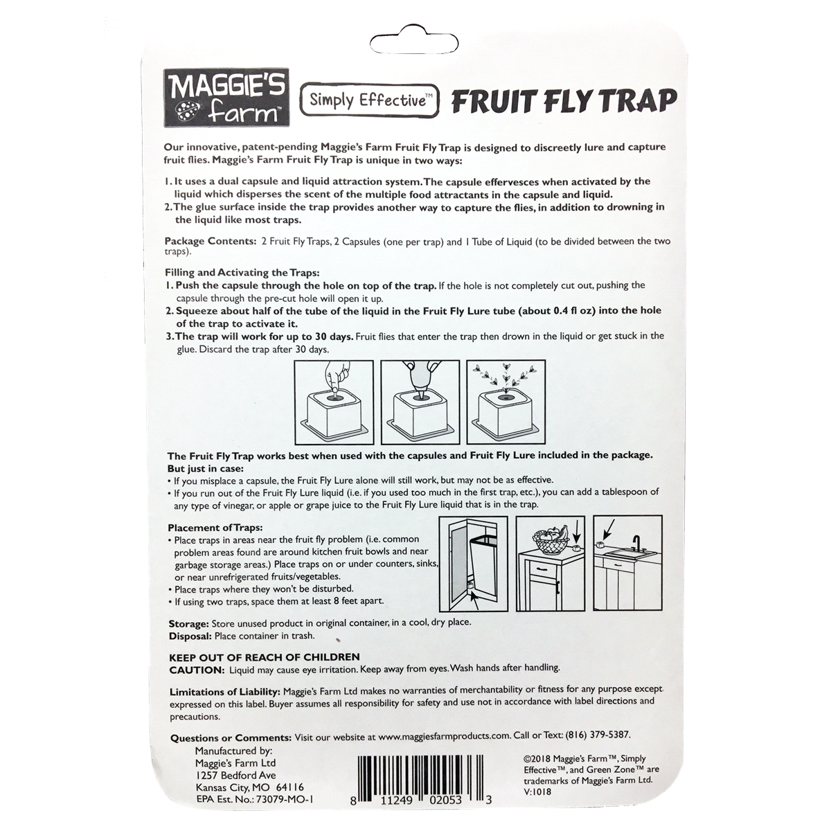 slide 4 of 5, Maggie's Farm Fruit Fly Trap, 2 ct