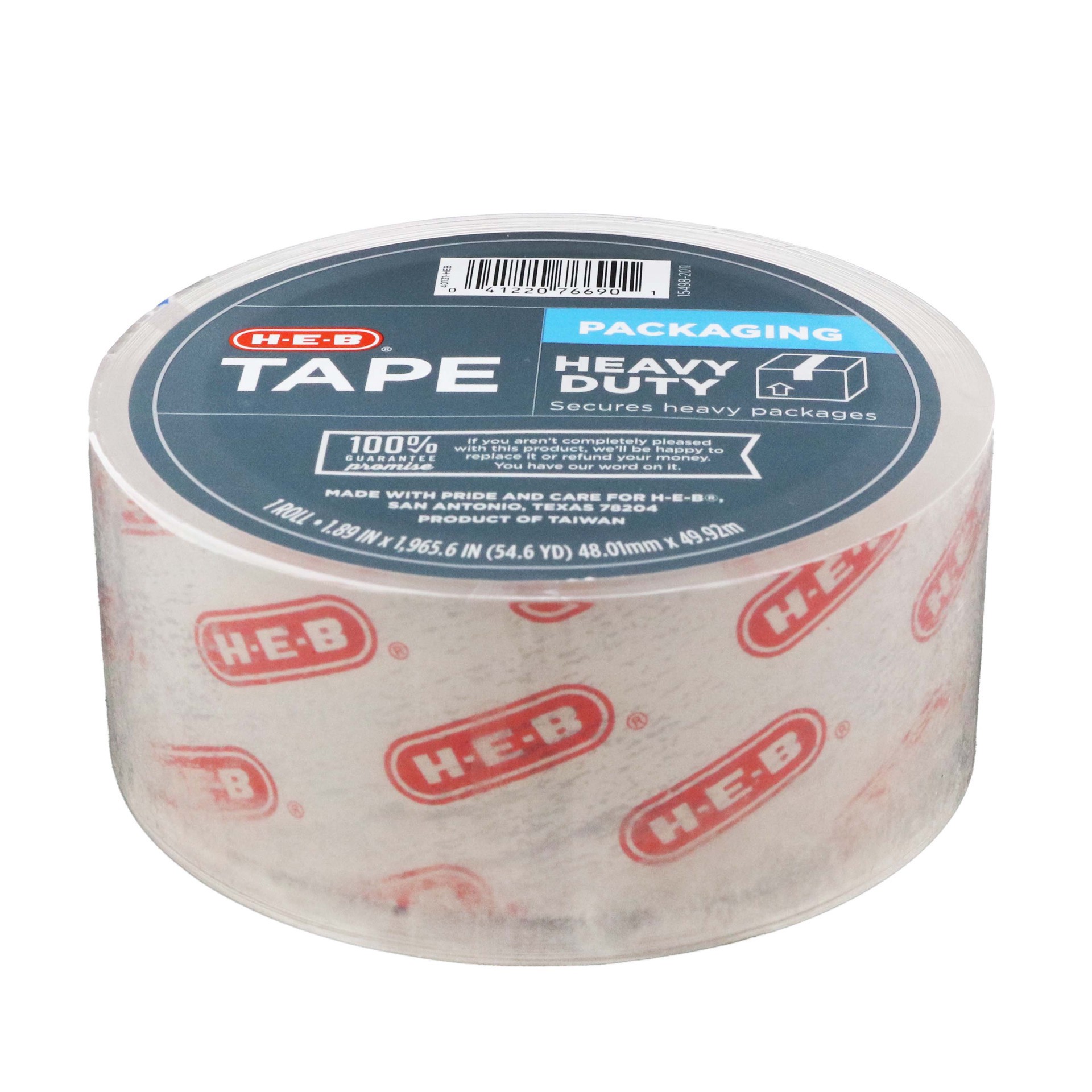 slide 1 of 1, H-E-B Heavy Duty Clear Packaging Tape, 54.6 yd