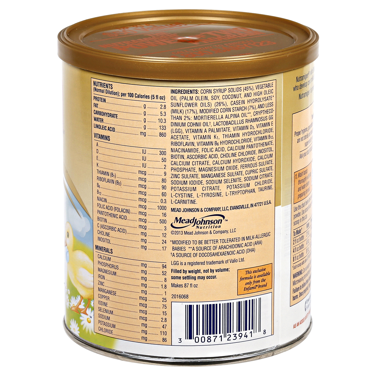 slide 3 of 3, Nutramigen Enfamil Nutramigen Infant Formula, Hypoallergenic and Lactose Free Formula with Enflora LGG, Fast Relief from Severe Crying and Colic, Powder Can, 12.6 Oz, 12.6 oz