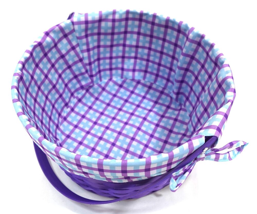 slide 2 of 3, HH 10in Lined Bamboo Basket - Purple, 10 in