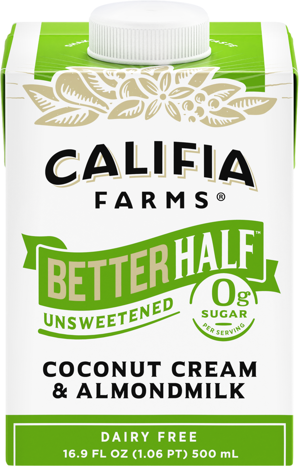 slide 1 of 5, Califia Farms Unsweetened Better Half, 16.9 fl oz