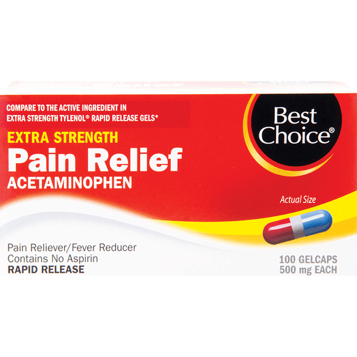 slide 1 of 1, Best Choice Extra Strength Pain Relief Aspirin Gelcaps, 100 ct