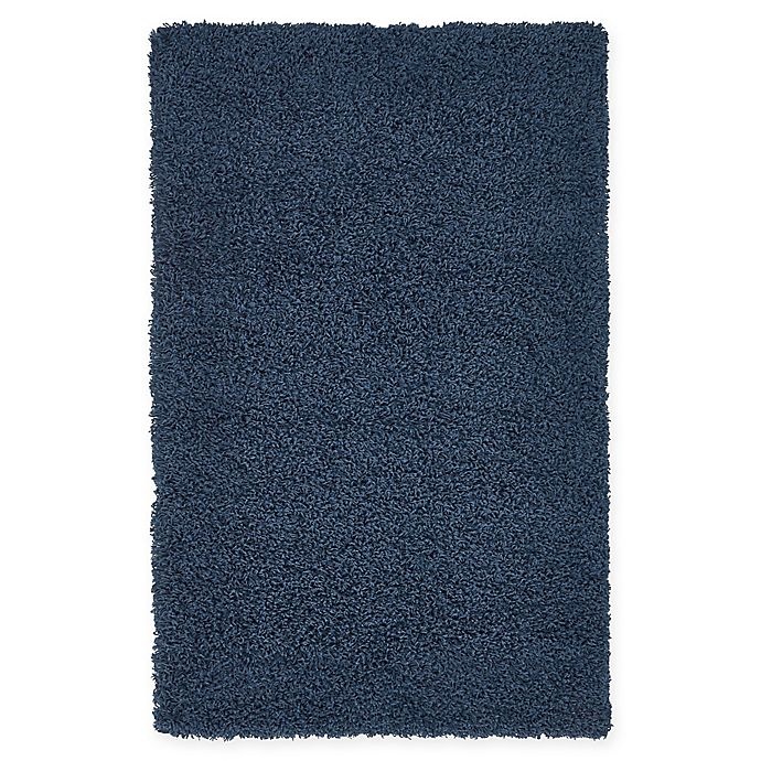 slide 1 of 6, Unique Loom Solid Shag 3'3 x 5'3 Powerloomed Area Rug - Navy, 1 ct