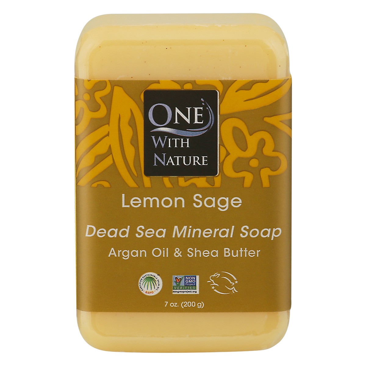 slide 1 of 1, One With Nature Dead Sea Mineral Lemon Sage Soap 7 oz, 7 oz