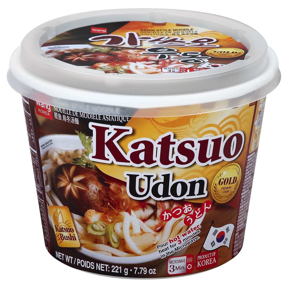 slide 2 of 4, Wang Korea Udon Katsuo Flavor Noodle Soup Bowl 7.79 oz, 7.79 oz