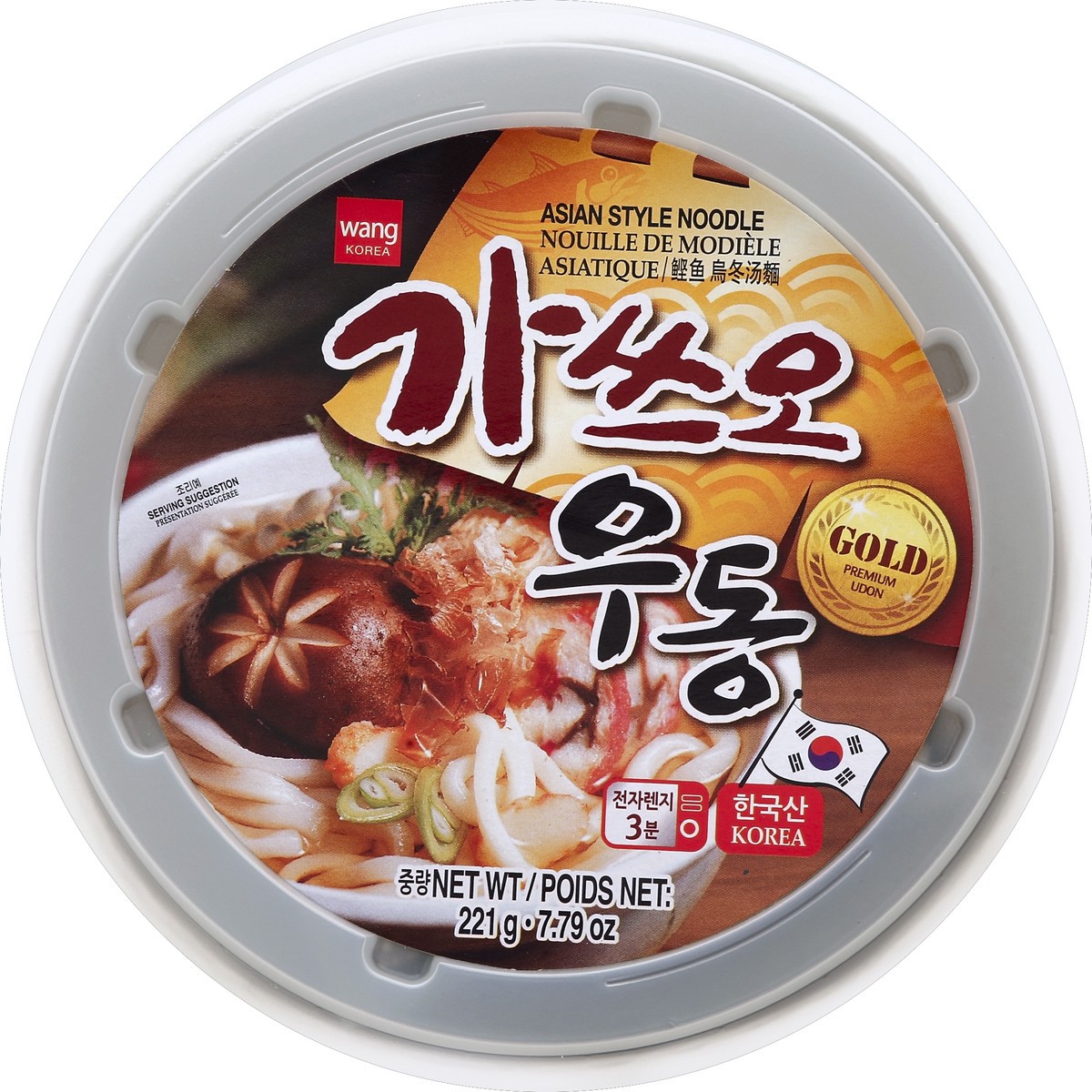 slide 4 of 4, Wang Korea Udon Katsuo Flavor Noodle Soup Bowl 7.79 oz, 7.79 oz