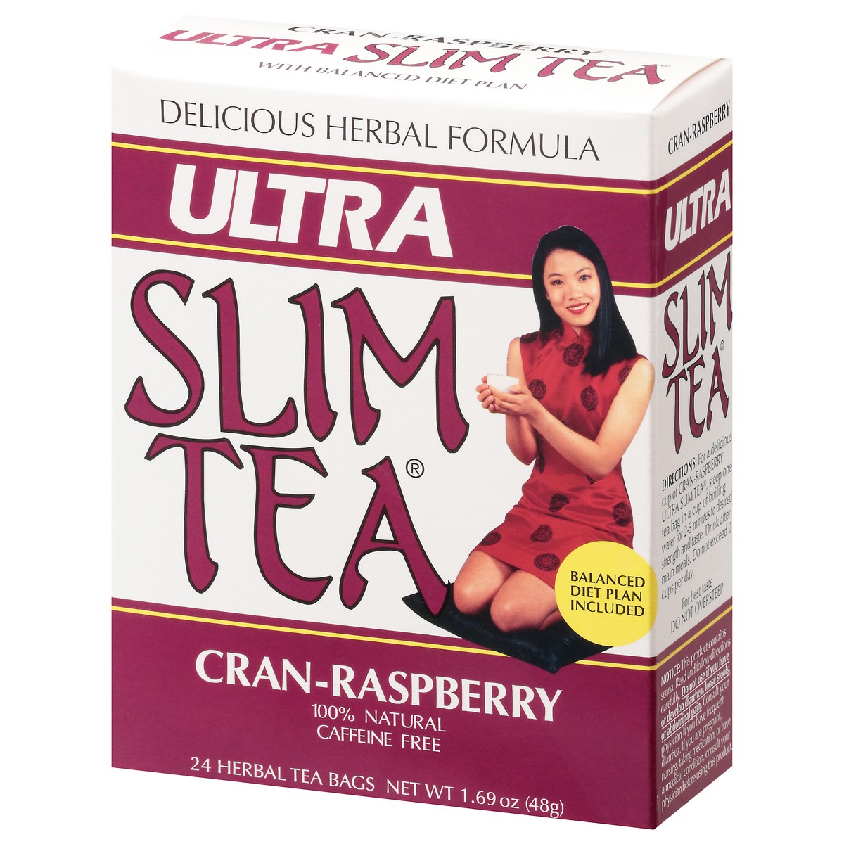 slide 8 of 10, Ultra Slim Tea Tea Bags Caffeine Free Cran-Rasberry Herbal Tea - 24 ct, 24 ct
