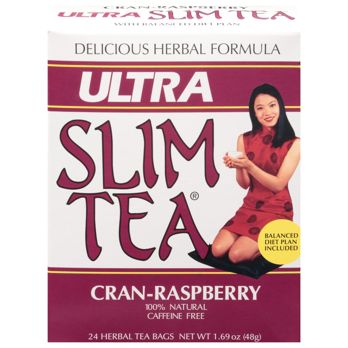 slide 1 of 10, Ultra Slim Tea Tea Bags Caffeine Free Cran-Rasberry Herbal Tea - 24 ct, 24 ct