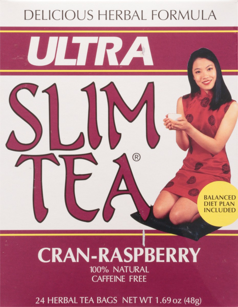 slide 2 of 10, Ultra Slim Tea Tea Bags Caffeine Free Cran-Rasberry Herbal Tea - 24 ct, 24 ct