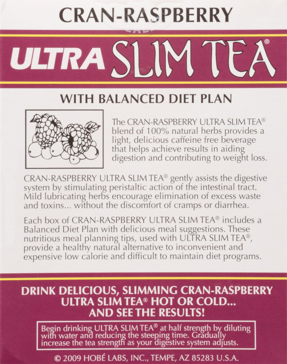 slide 9 of 10, Ultra Slim Tea Tea Bags Caffeine Free Cran-Rasberry Herbal Tea - 24 ct, 24 ct
