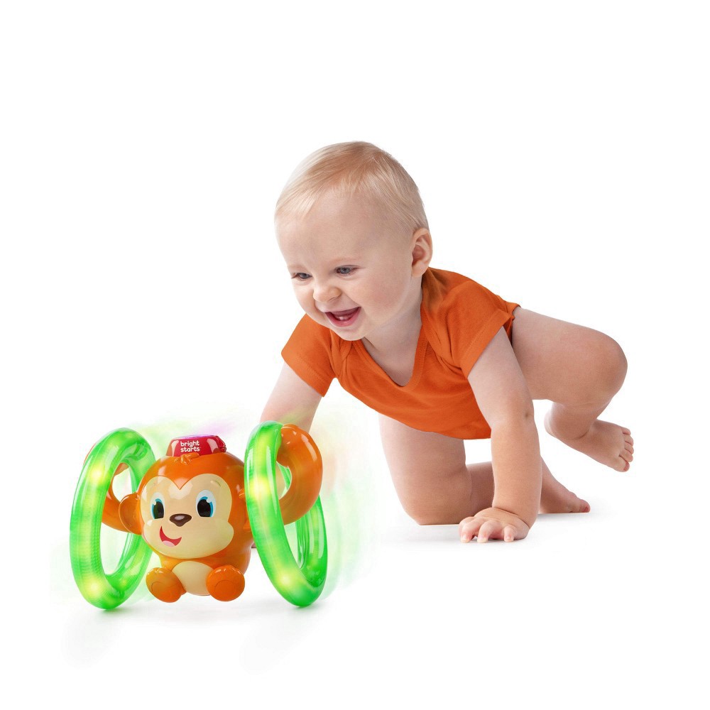 slide 3 of 14, Bright Starts Roll & Glow Monkey Toy, 1 ct