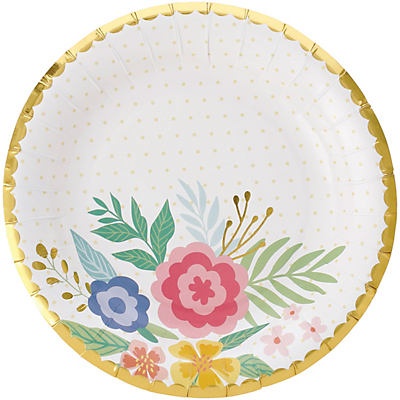 slide 1 of 1, Destination Holiday Floral Easter Paper Plates, 7 in