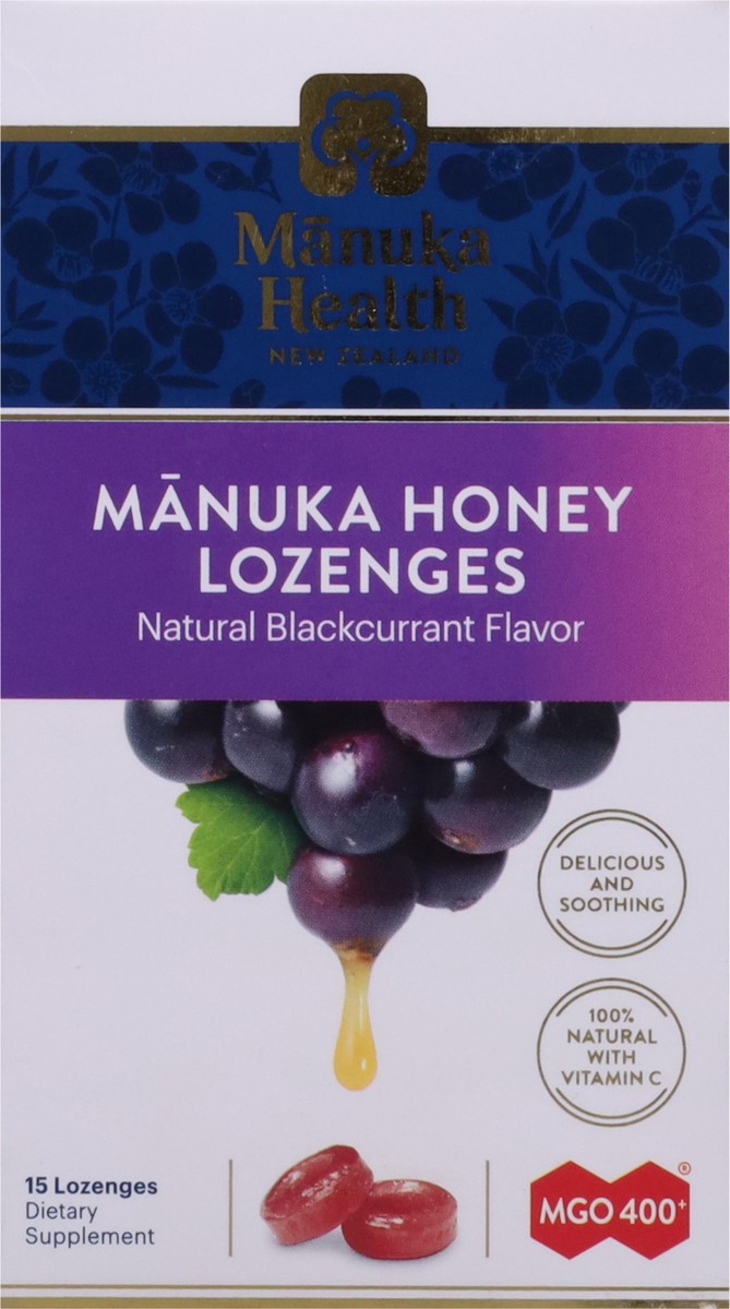 slide 4 of 14, Manuka Health Natural Blackcurrant Flavor Manuka Honey Lozenges 15 ea, 1 ct