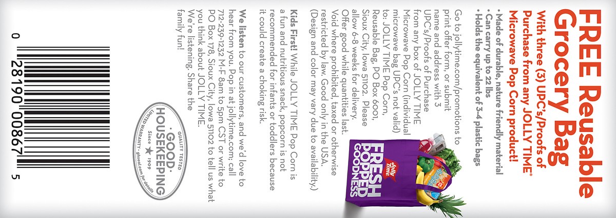 slide 11 of 11, Jolly Time Microwave Xtra Butter Popcorn 6 ea, 18 oz