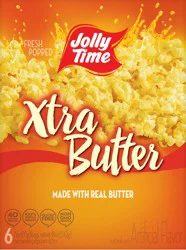 Jolly Time Microwave Xtra Butter Popcorn 6 ea