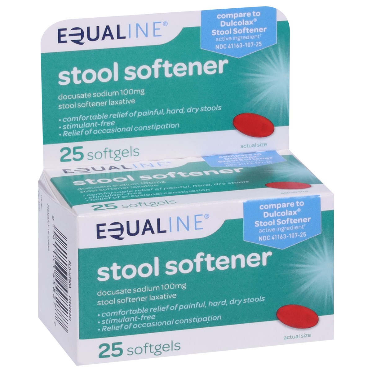 slide 4 of 9, Equaline Stool Softener, 100 mg, Softgels, 25 Each, 100 milligrams