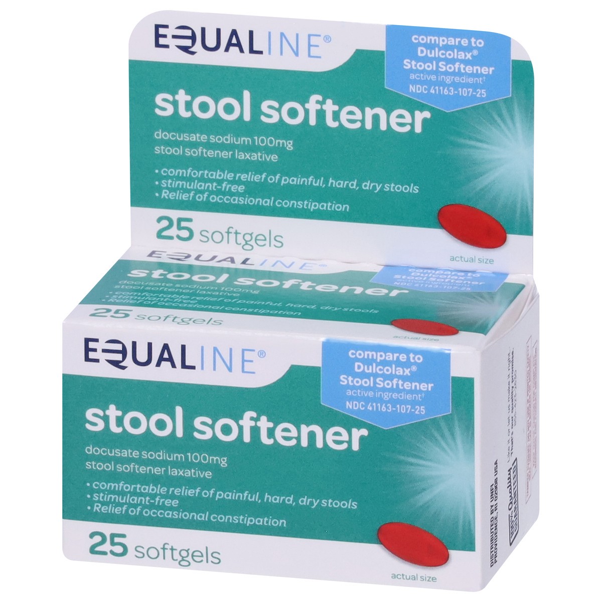 slide 6 of 9, Equaline Stool Softener, 100 mg, Softgels, 25 Each, 100 milligrams