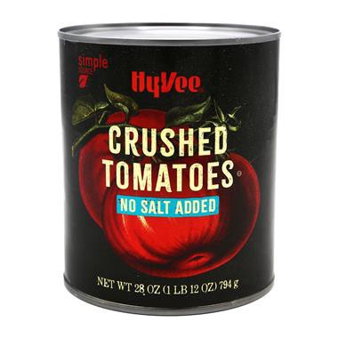 slide 1 of 1, Hy-Vee Nsa Crushed Tomato, 28 oz