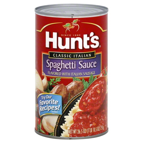 slide 1 of 2, Hunt's Spaghetti Sauce Italian Sausage, 26.5 fl oz