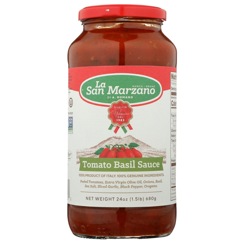 slide 1 of 1, La San Marzano San Marzano Tomato Basil Sauce, 24 oz