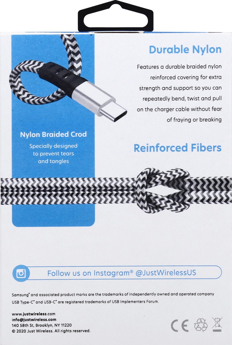 slide 4 of 6, Just Wireless USB Type-C Cable, 1 ct