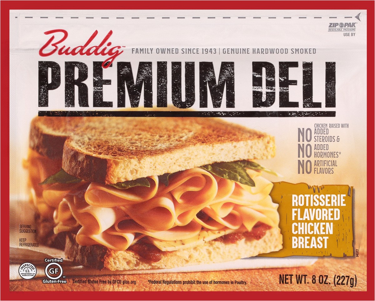 slide 4 of 6, Buddig Premium Deli Rotisserie Flavored Chicken Breast 8 oz. ZIP-PAK, 8 oz