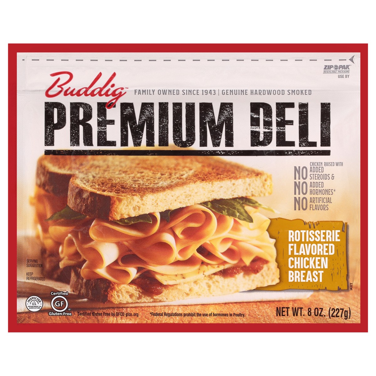 slide 6 of 6, Buddig Premium Deli Rotisserie Flavored Chicken Breast 8 oz. ZIP-PAK, 8 oz