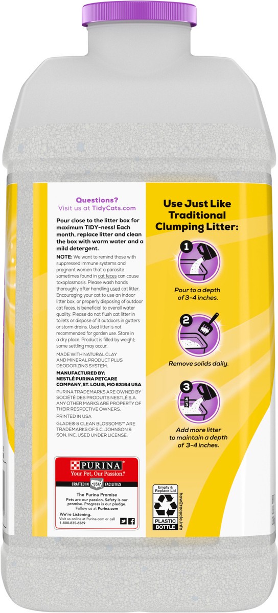slide 12 of 12, Tidy Cats Purina Tidy Cats LightWeight, Low Dust, Clumping Cat Litter Odor Control, LightWeight Glade Clean Blossoms Multi Cat Litter - 8.5 lb. Jug, 8.5 lb