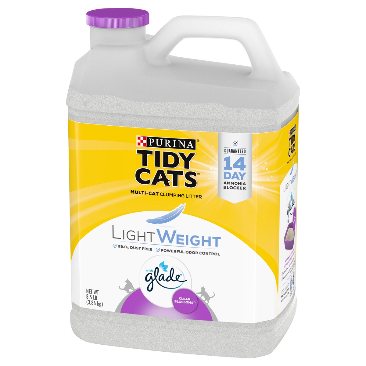 slide 5 of 12, Tidy Cats Purina Tidy Cats LightWeight, Low Dust, Clumping Cat Litter Odor Control, LightWeight Glade Clean Blossoms Multi Cat Litter - 8.5 lb. Jug, 8.5 lb