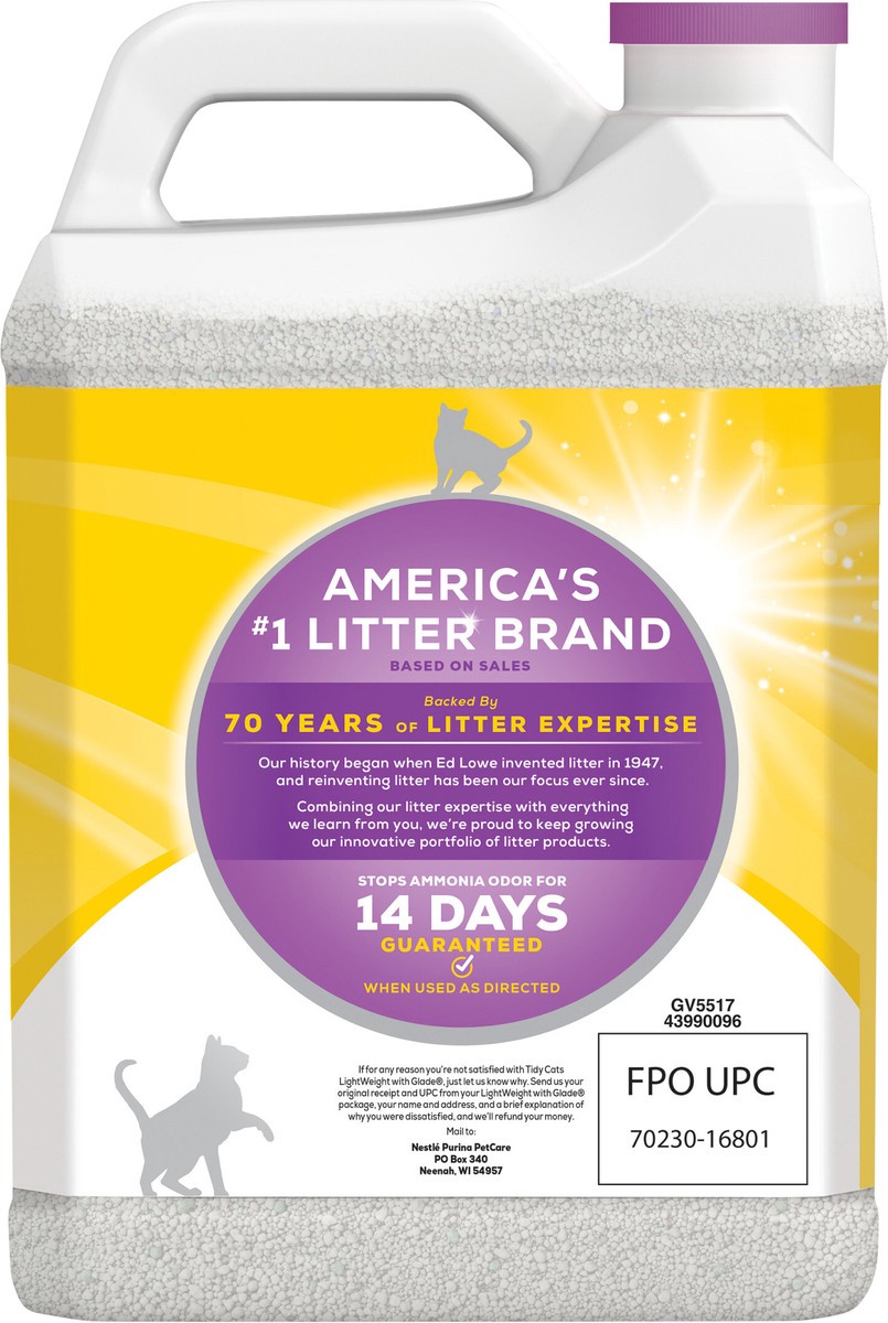 slide 6 of 12, Tidy Cats Purina Tidy Cats LightWeight, Low Dust, Clumping Cat Litter Odor Control, LightWeight Glade Clean Blossoms Multi Cat Litter - 8.5 lb. Jug, 8.5 lb