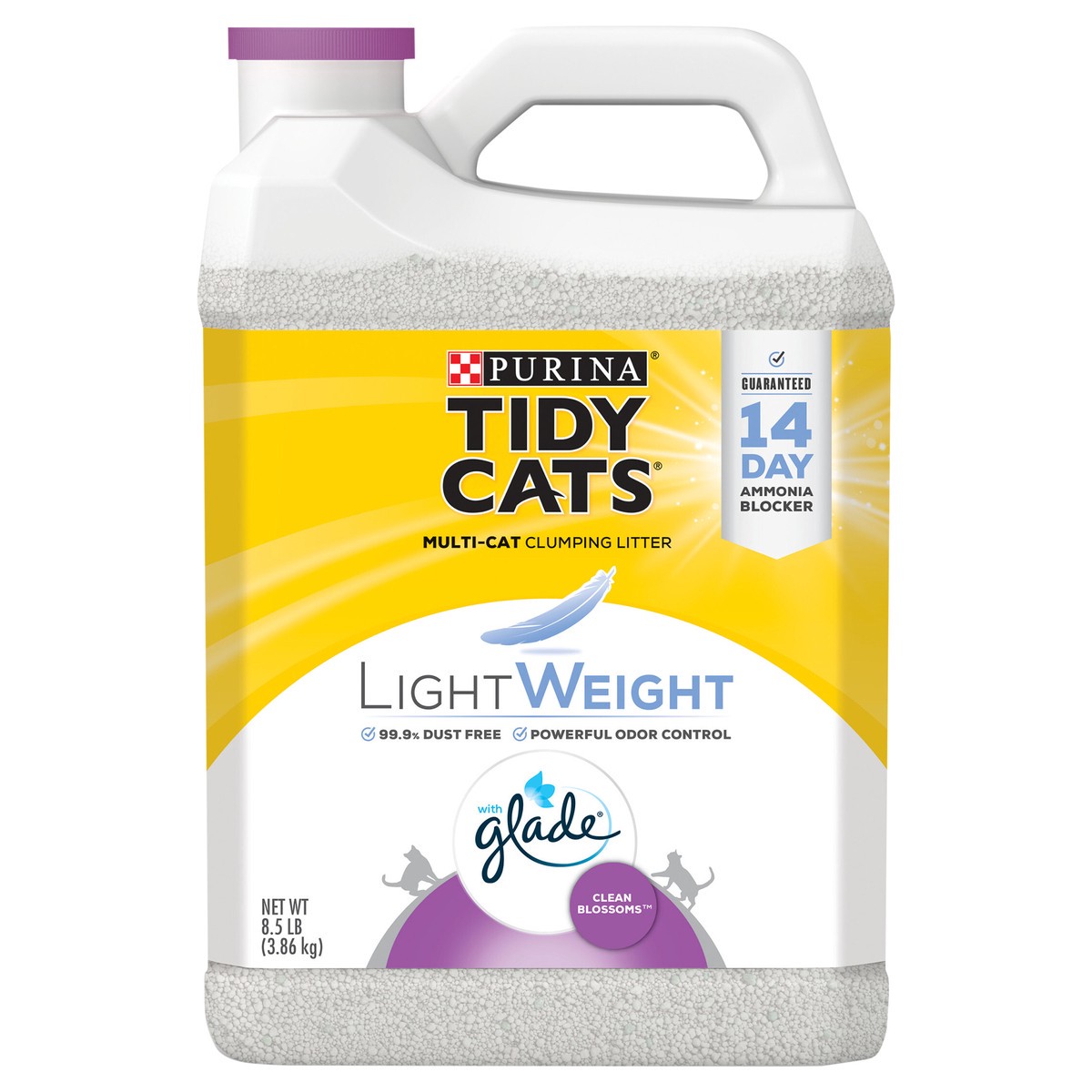 slide 1 of 12, Tidy Cats Purina Tidy Cats LightWeight, Low Dust, Clumping Cat Litter Odor Control, LightWeight Glade Clean Blossoms Multi Cat Litter - 8.5 lb. Jug, 8.5 lb