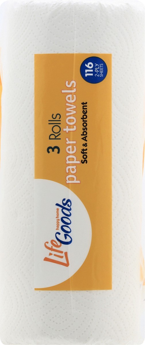 slide 9 of 10, Life Goods 2-Ply Simple Size Select Soft & Absorbent Paper Towels 3 ea, 3 ct