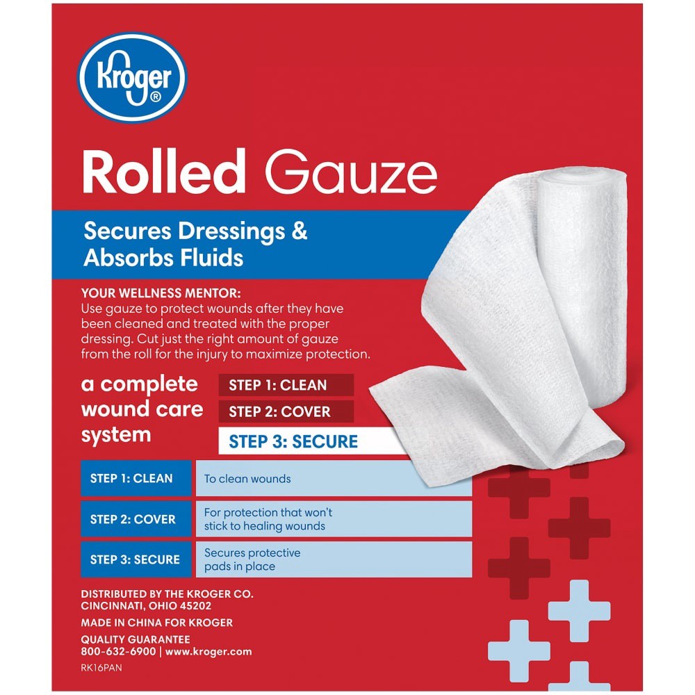 slide 2 of 6, Kroger 4" Rolled Gauze, 5 ct