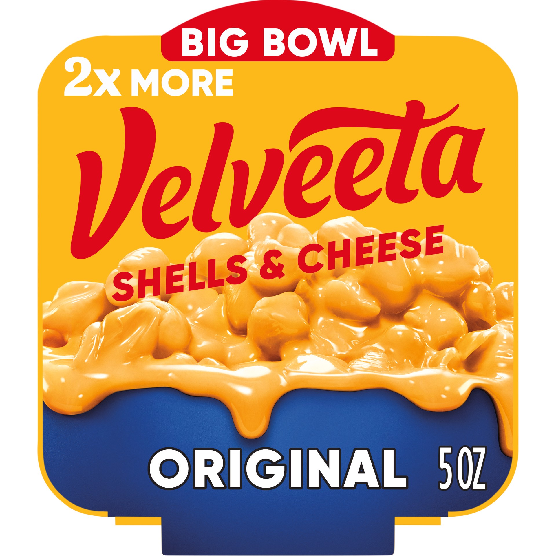 slide 1 of 5, Velveeta Shells & Cheese Original Shell Pasta with 2X the Creamy Shells Big Bowl Microwave Meal, 5 oz Tray, 5 oz