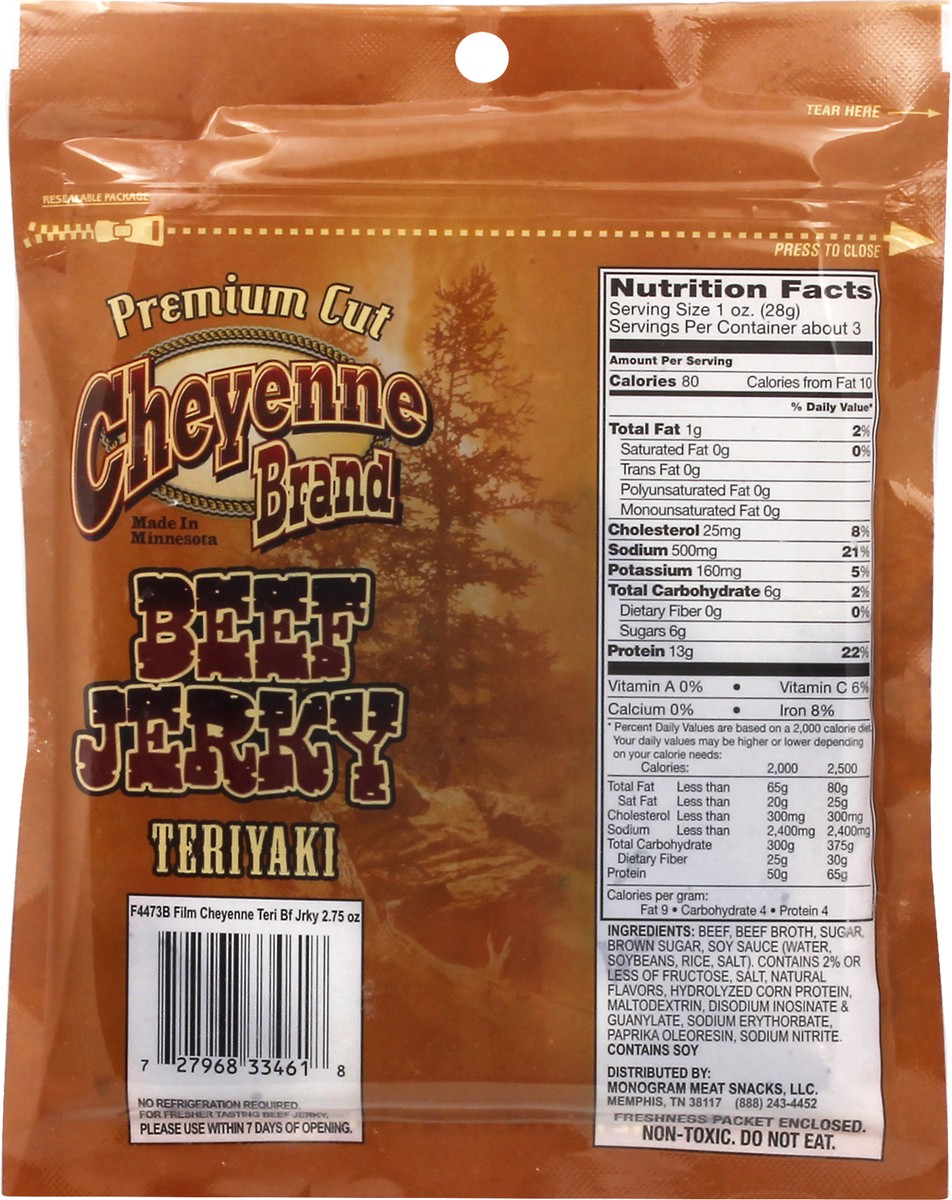 slide 5 of 10, Cheyenne Premium Cut Teriyaki Beef Jerky 2.75 oz, 2.75 oz