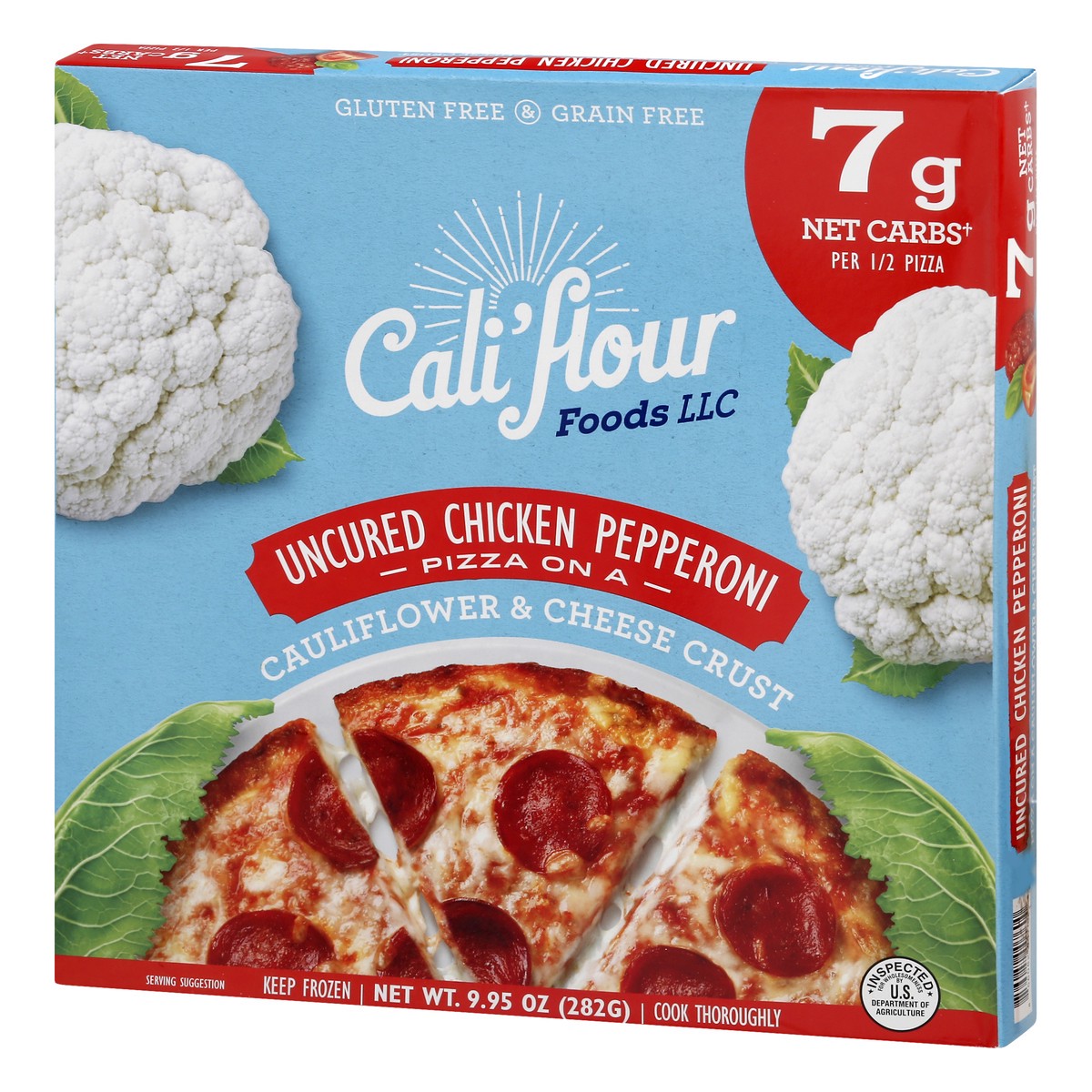 slide 3 of 9, Garden of Eatin' Cali'Flour Uncured Chicken Pepperoni Pizza, 9.95 oz