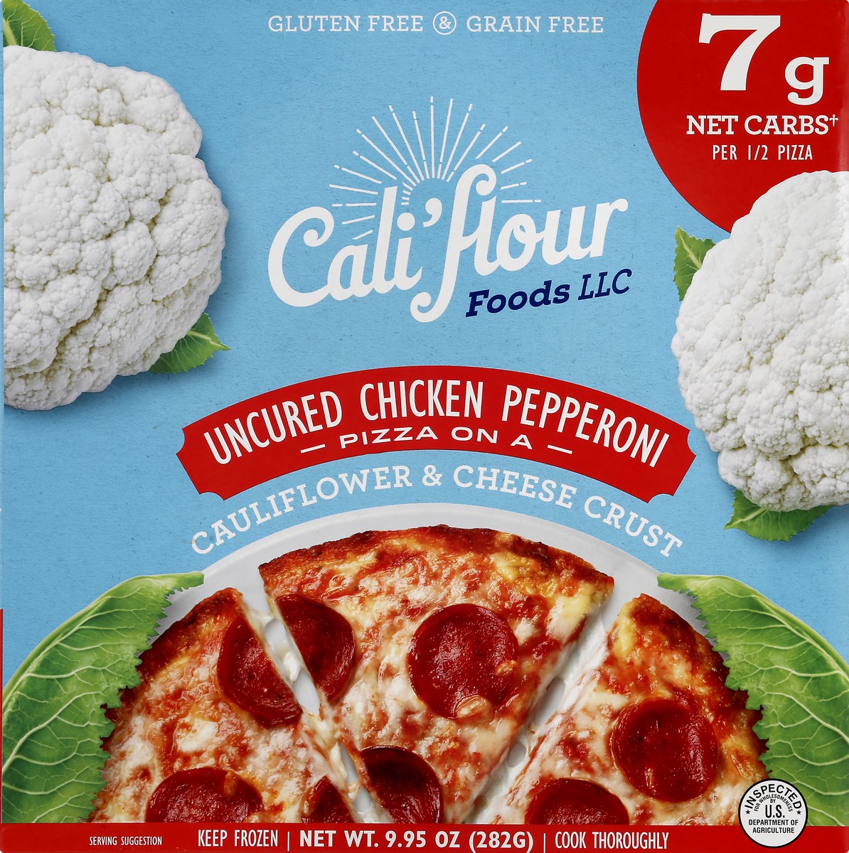 slide 6 of 9, Garden of Eatin' Cali'Flour Uncured Chicken Pepperoni Pizza, 9.95 oz