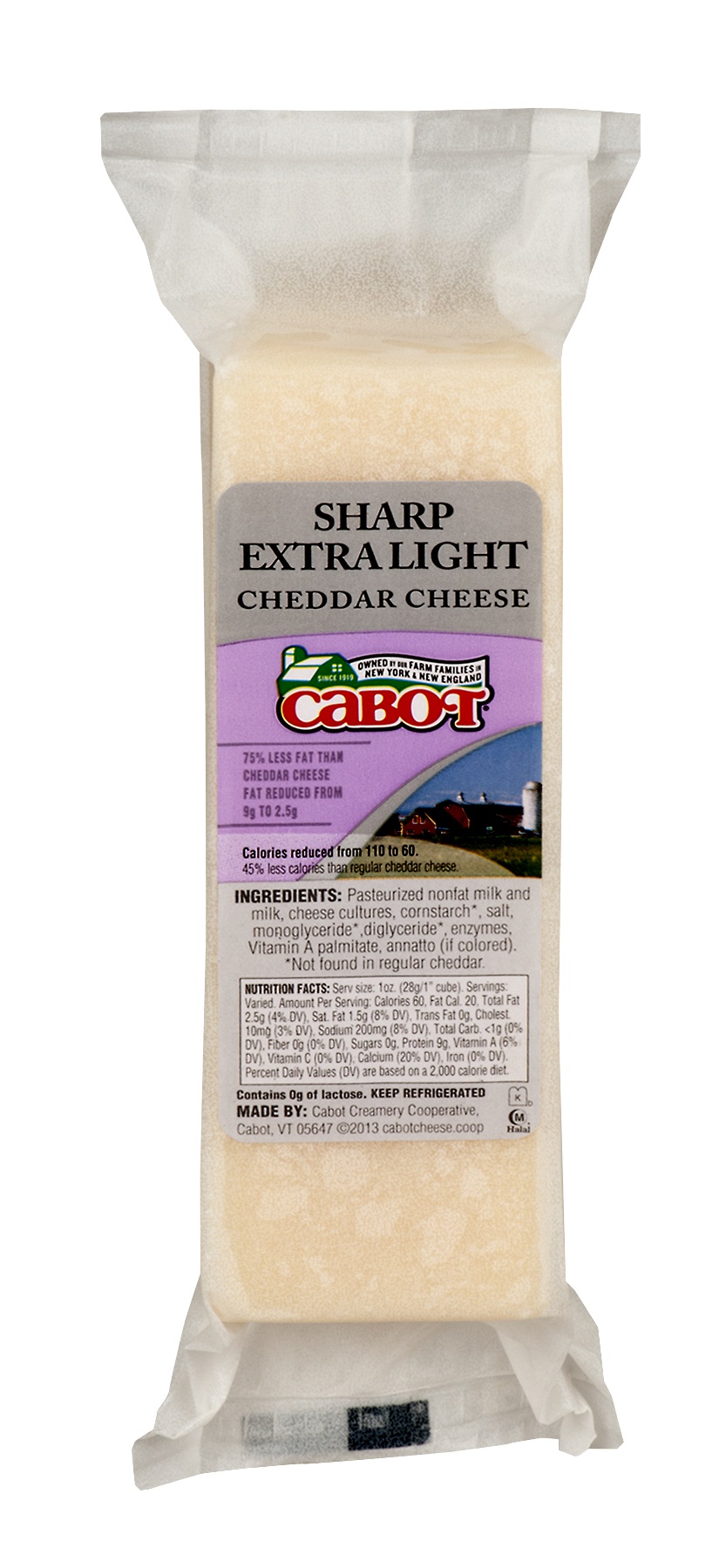 slide 1 of 1, Cabot 75% Reduced Fat Cheddar Cheese, 8 oz