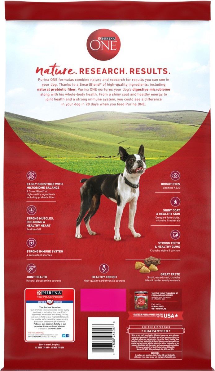 slide 7 of 14, ONE Purina ONE Small Bites Beef and Rice Formula Small High Protein Dry Dog Food Natural With Added Vitamins, Minerals and Nutrients, 4 lb