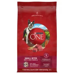 Purina ONE Small Bites Beef and Rice Formula Small High Protein Dry Dog Food Natural With Added Vitamins, Minerals and Nutrients