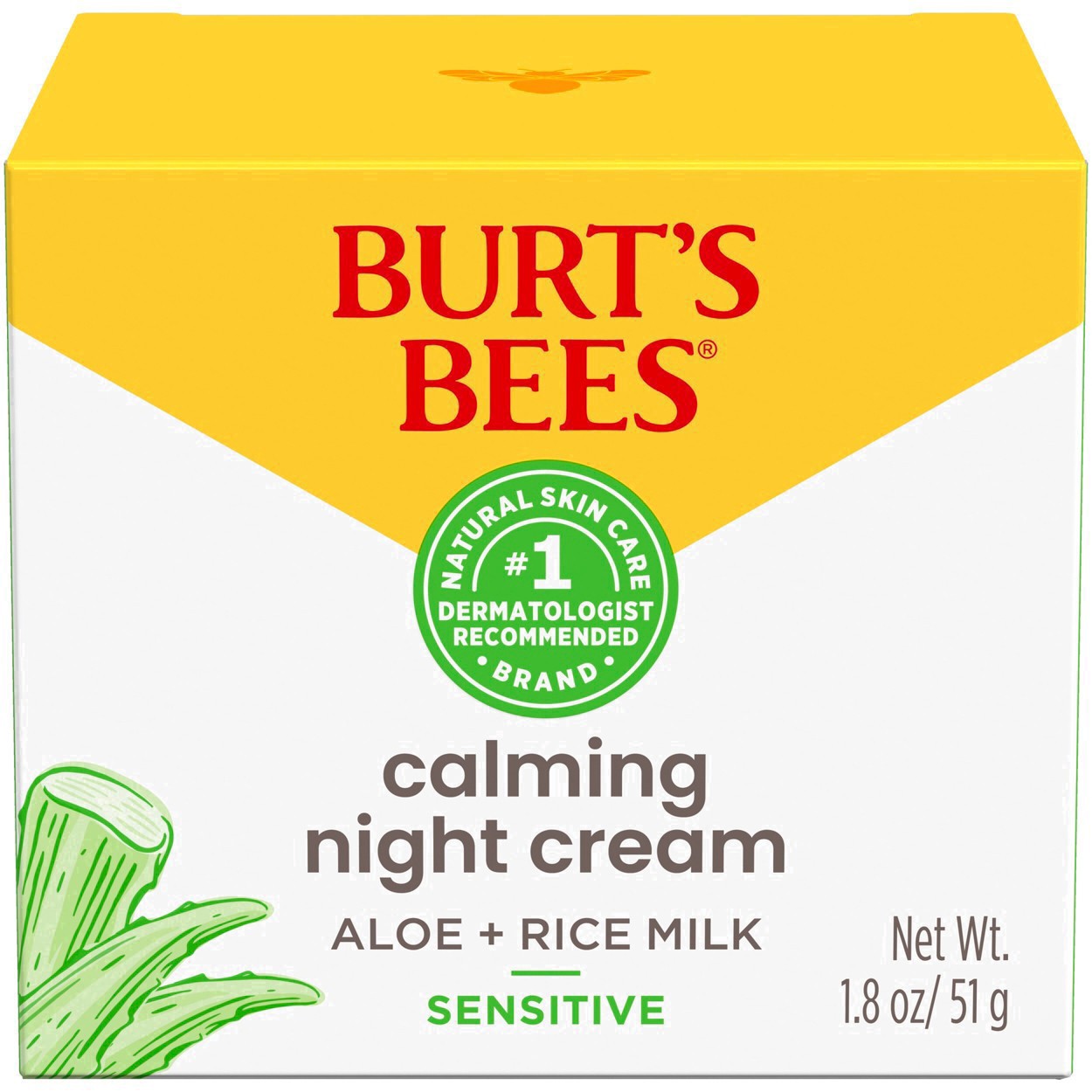 slide 138 of 142, Burt's Bees Sensitive Solutions Calming Night Cream with Aloe & Rice Milk, 1.8 oz