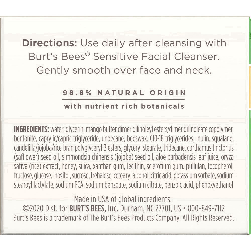 slide 105 of 142, Burt's Bees Sensitive Solutions Calming Night Cream with Aloe & Rice Milk, 1.8 oz